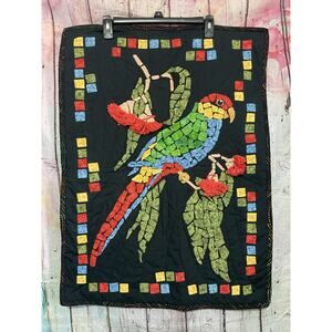 Handcrafted Parrot Quilted Wall Hanging 22” x 30”